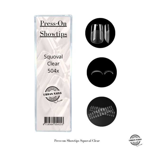 Urban Nails Press-on/Showtips Squoval Clear 504 pcs