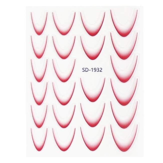 Urban Nails Nail Art Sticker III - 10 Ombre Bruin Rood