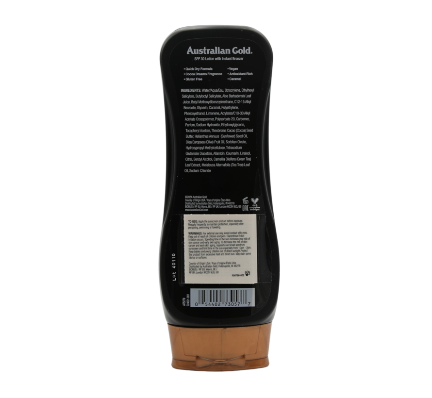 SPF 30 Lotion met bronzer  - Zonnebrandcrème