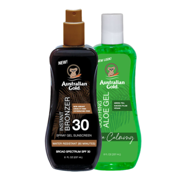 Australian Gold Product Bundel: SPF 30 Spray Bronzer + Soothing Aloe