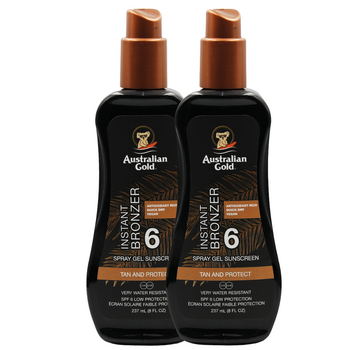 Australian Gold Lot avantageux : 2 × Spray Gel SPF 6 avec bronzant