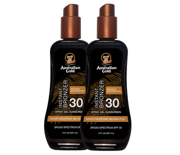 Australian Gold Lot avantageux : 2 X Spray Gel SPF 30 avec bronzant