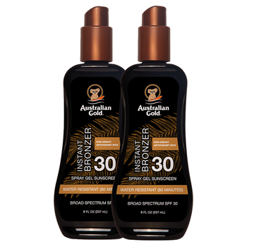 Australian Gold Lot avantageux : 2 X Spray Gel SPF 30 avec bronzant