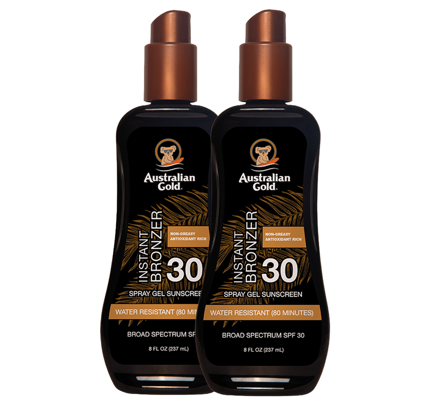 Lot avantageux : 2 X Spray Gel SPF 30 avec bronzant