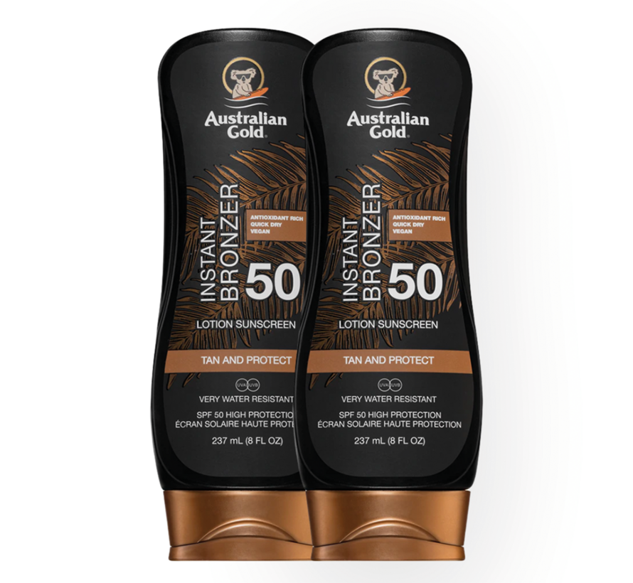 Lot avantageux : 2 × SPF 50 Lotion avec bronzant