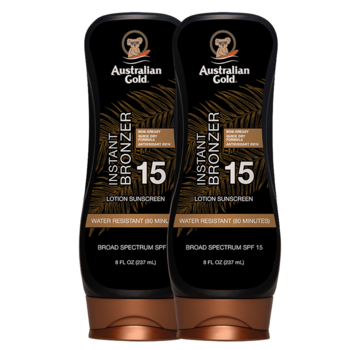 Australian Gold Lot avantageux : 2 × SPF 15 Lotion avec bronzant