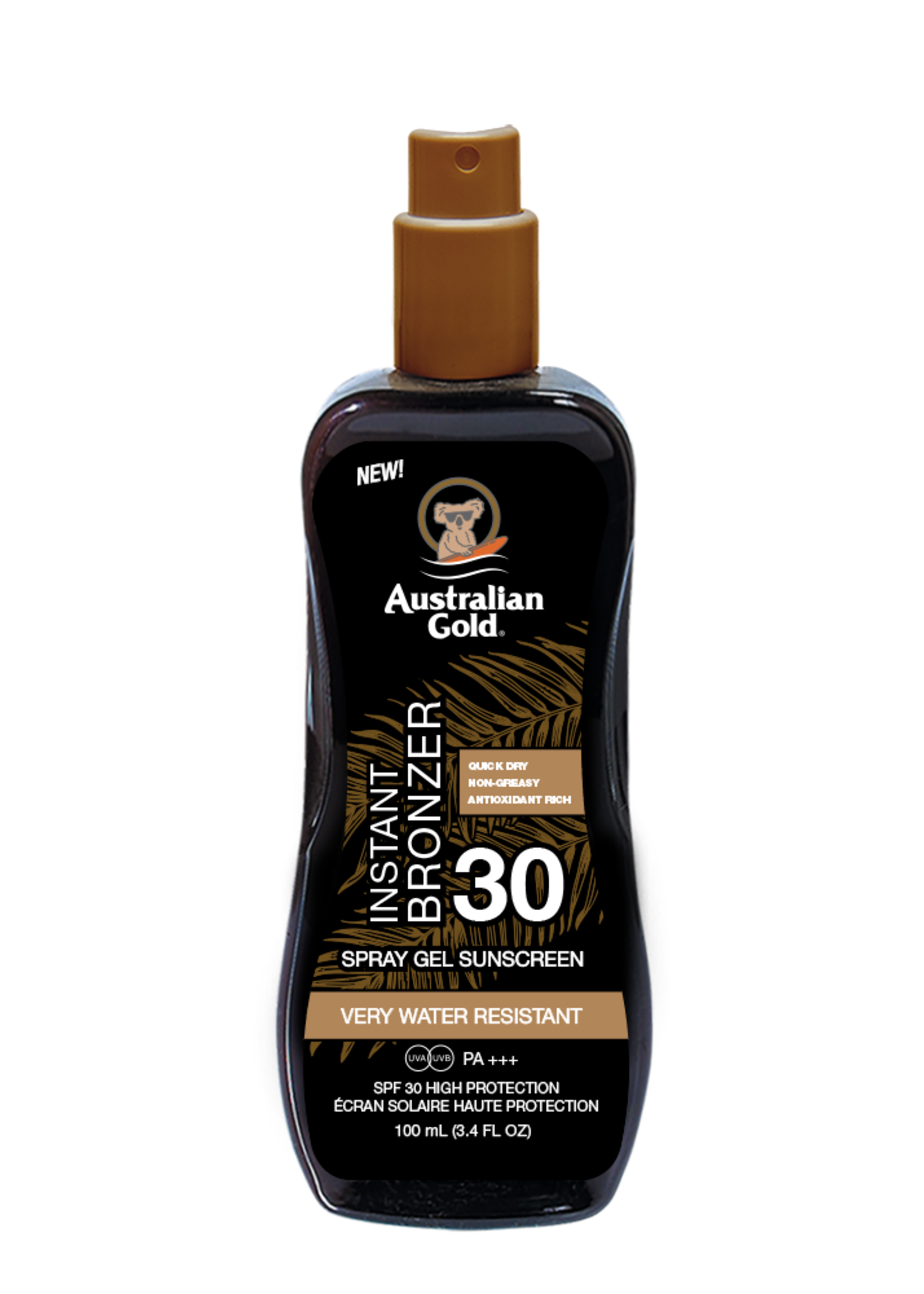 Australian Gold SPF 30 Spray Gel met Bronzer 100 ml - Reisverpakking