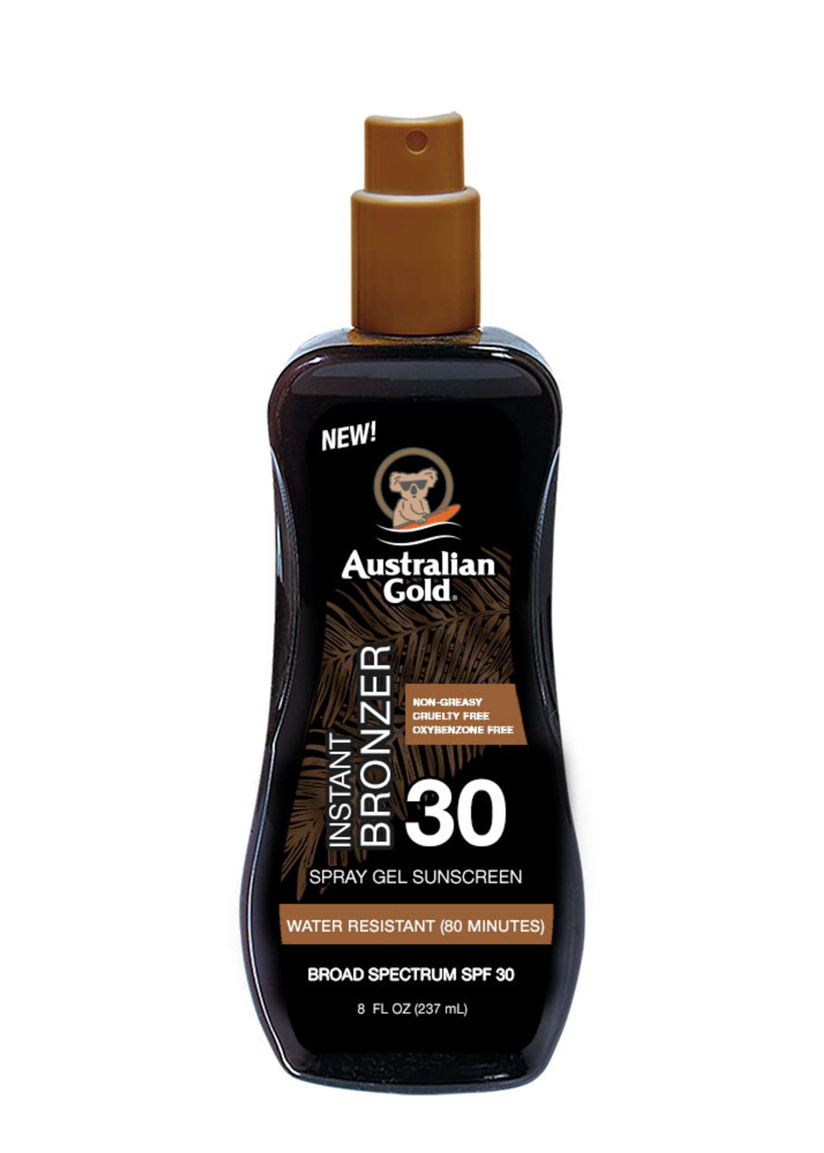 Australian Gold SPF 30 Spray Gel met bronzer  - Zonnebrandcrème