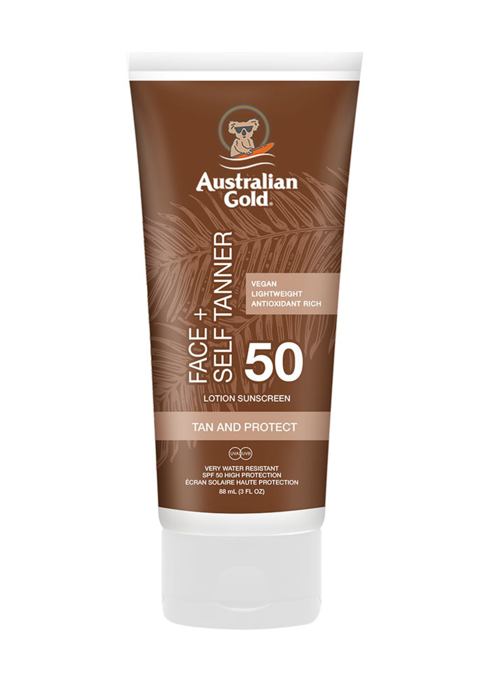 Australian Gold SPF 50 Face met Self Tanner - Zonnebrandcrème