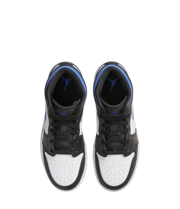 Nike Jordan 1 Mid 'White Black Royal' GS / 554725 140 - SneakerMood