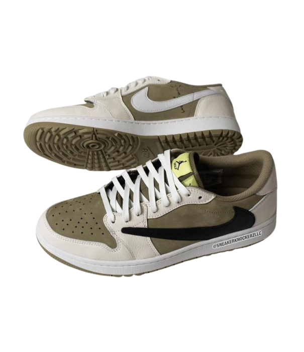 Nike Travis Scott x Air Jordan 1 Low Golf 'Neutral Olive'/ FZ3124-200 - SneakerMood