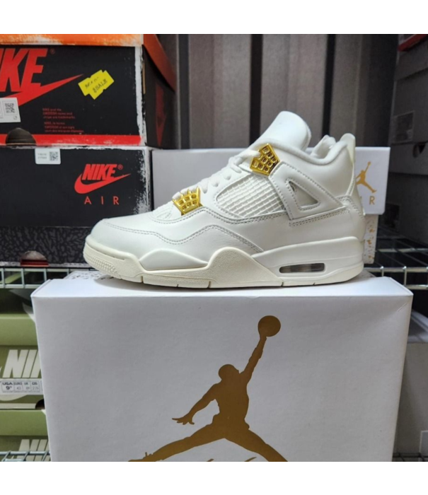 Nike Air Jordan 4 WMNS "White and Gold" / Steel Grey /  AQ9129-170 - SneakerMood