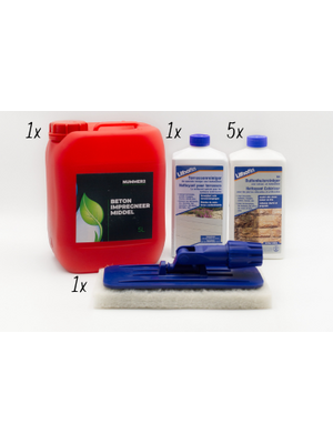 Reinigings- en beschermset 50 m² Betonnen terras