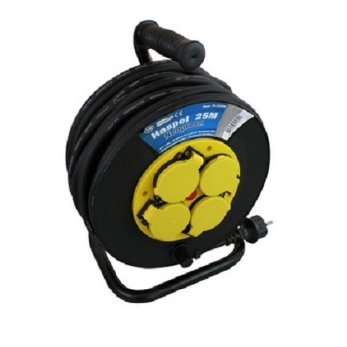 VB Kabelhaspel 25 m 3x1,5mm² H07 neopreen snoer met thermische beveiliging