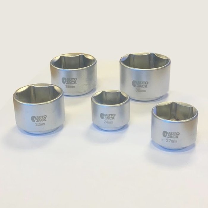 Autojack 5 Piece Oil Filter Set 24, 27, 32, 36 & 38 mm