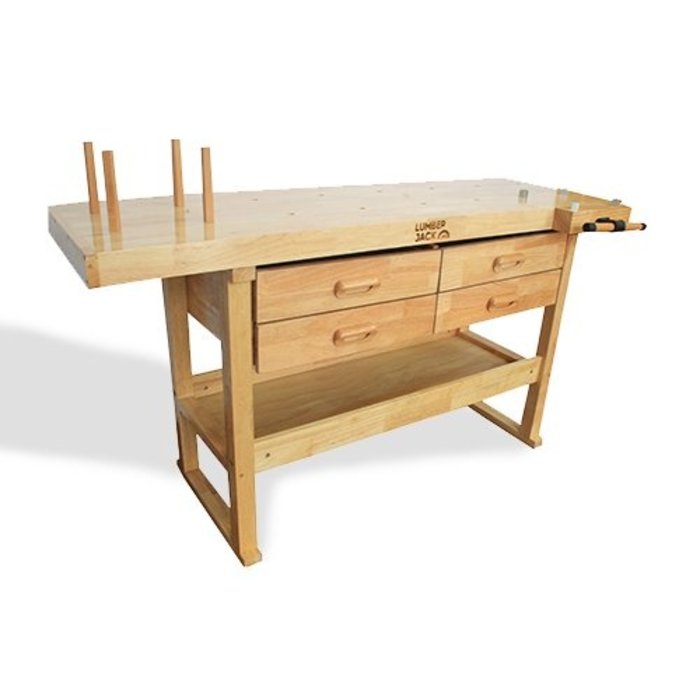 Lumberjack Houten werkbank met 4 laden WB1520D4
