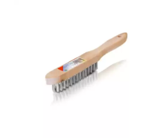 Erba Steel wire brush 4 rows with wooden handle - Erba06150