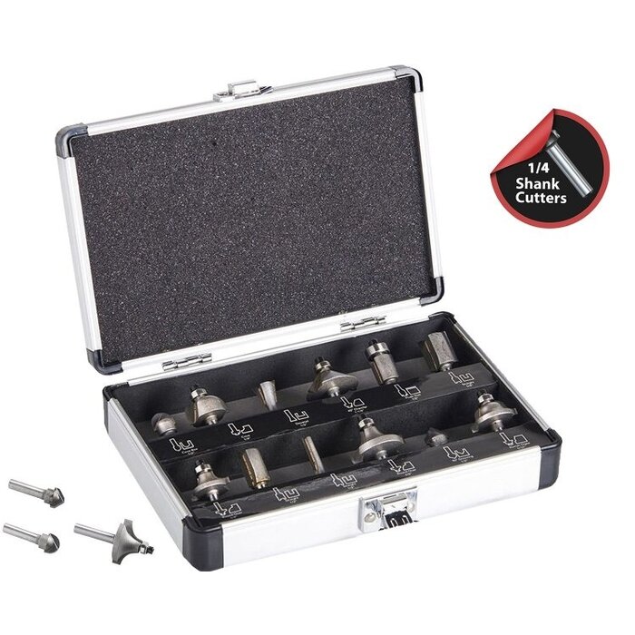 Lumberjack 1/4" Router cutter set 12-Piece   RCS12P14