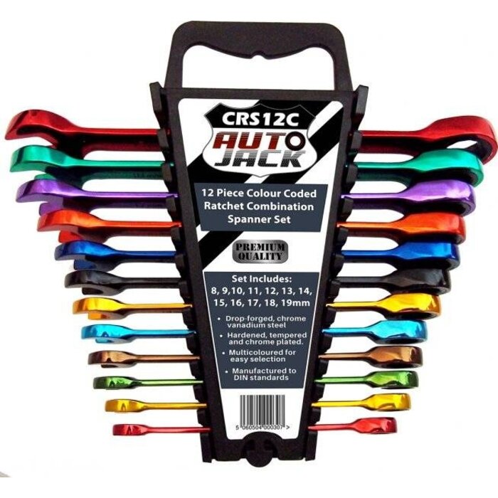 Autojack CRS12C 12 Piece Combination Ratchet Spanner Set