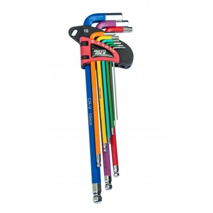 Autojack HKS9L Long Ball-End Hex Key Set Color-Coded