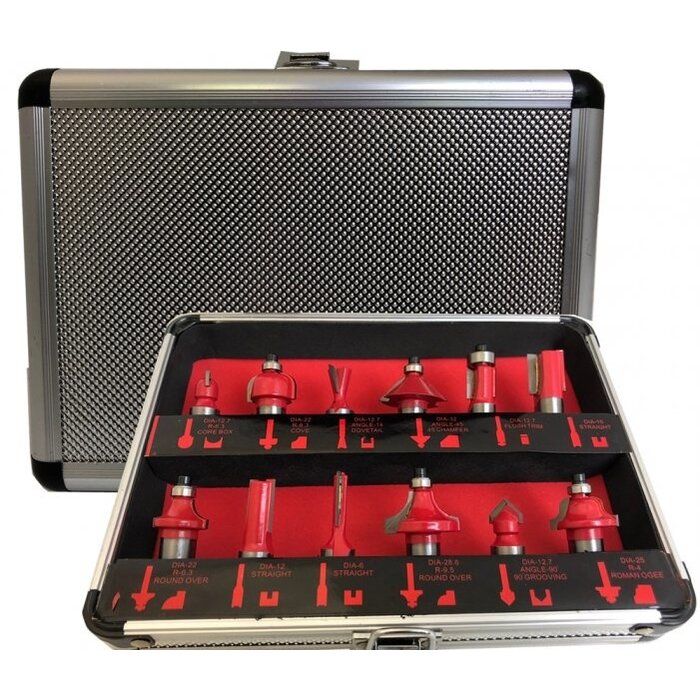 Lumberjack 1/2" Router cutter set 12-Piece   RCS12P12