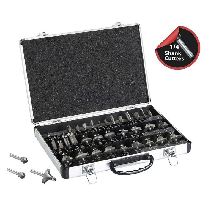 Lumberjack RCS35P14 35PC 1/4" shank router cutter set