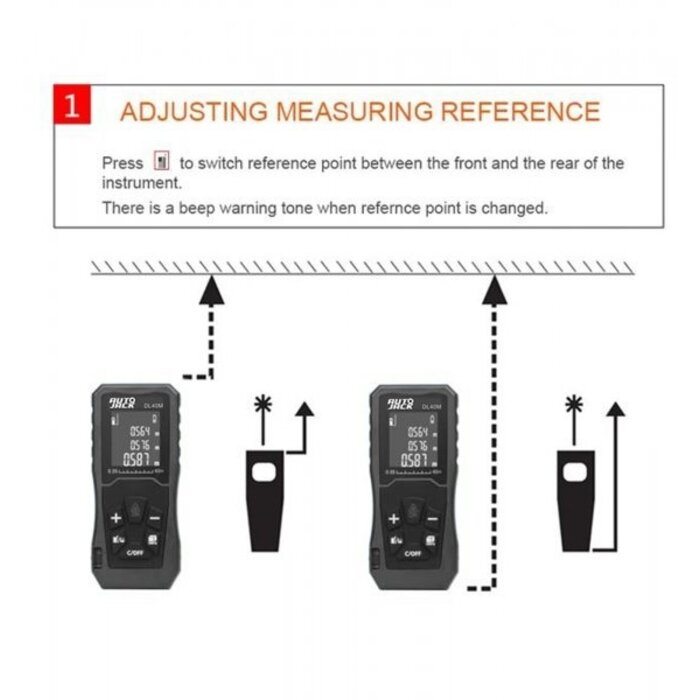 Autojack DL40M Handheld Digital Laser Point Distance Meter Tape Range Finder Measure 40m 131ft