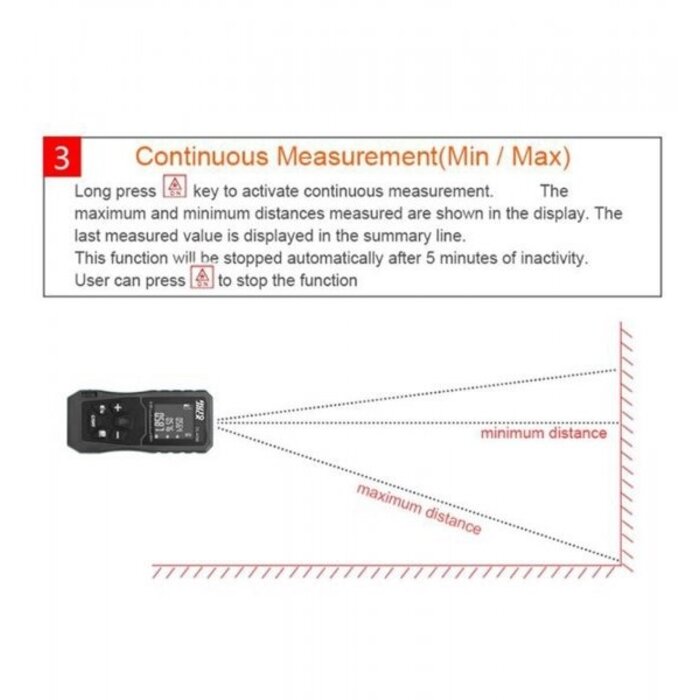 Autojack DL40M Handheld Digital Laser Point Distance Meter Tape Range Finder Measure 40m 131ft