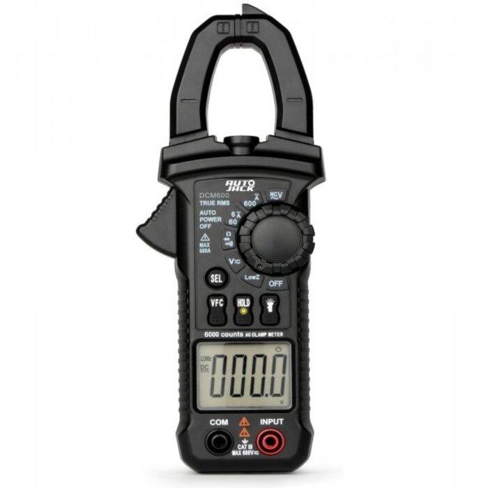 Autojack DCM600 Digital Clamp Meter AC/DC Current Voltage Multimeter Temp Tester Flashlight