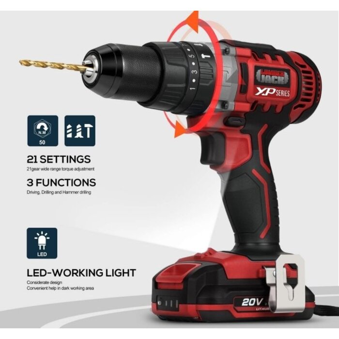 Lumberjack Lumberjack Cordless drill & impact screwdriver XP2PAK - 20V, 4 Ah
