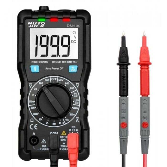 Autojack DM600 LCD Digital Multimeter Voltmeter Ammeter AC DC Current Circuit Tester