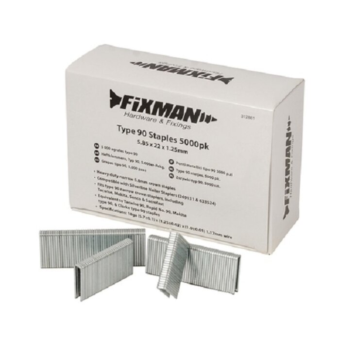 Fixman Type 90 nietjes - 5000 st. - 5.85x22x1.25mm