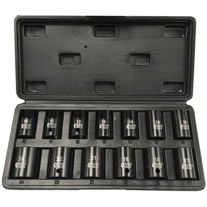 Autojack Socket Sets  1/2 Inch Sq Drive Metric Impact Socket Set 13pc -12SS13
