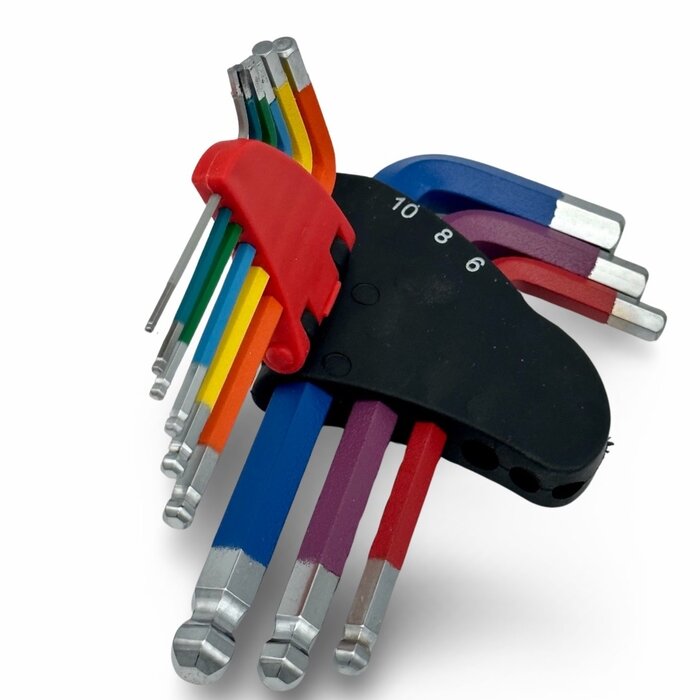 Autojack HKS9S Short Ball End Hex Key Set Color-Coded