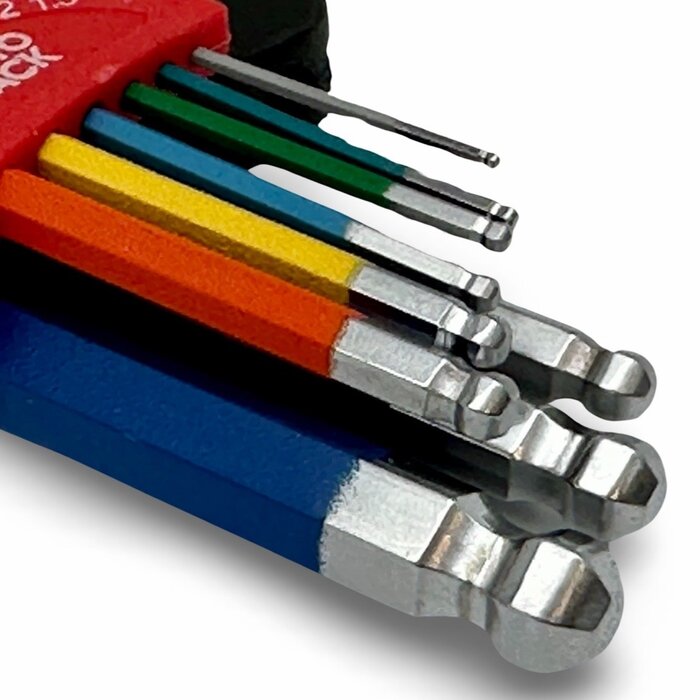 Autojack HKS9S Short Ball End Hex Key Set Color-Coded