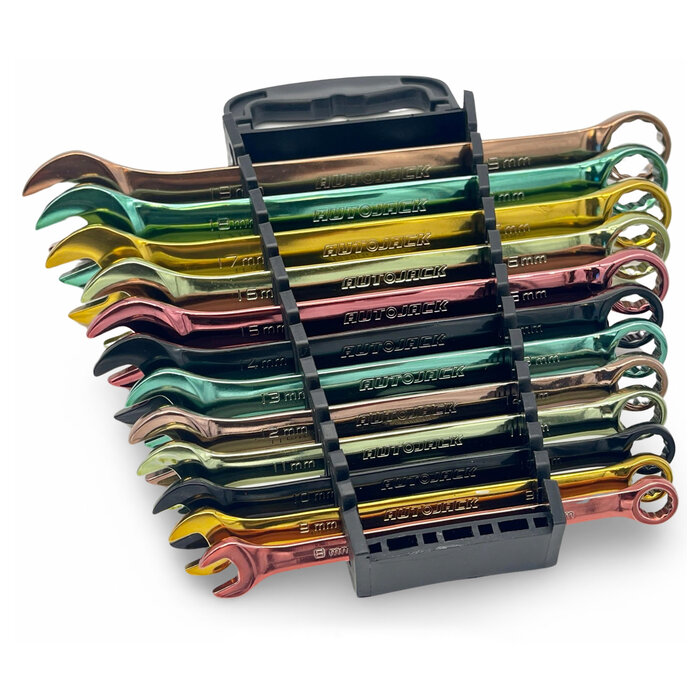 Autojack 12-Delige gekleurde ringsteeksleutelset -  CS12C
