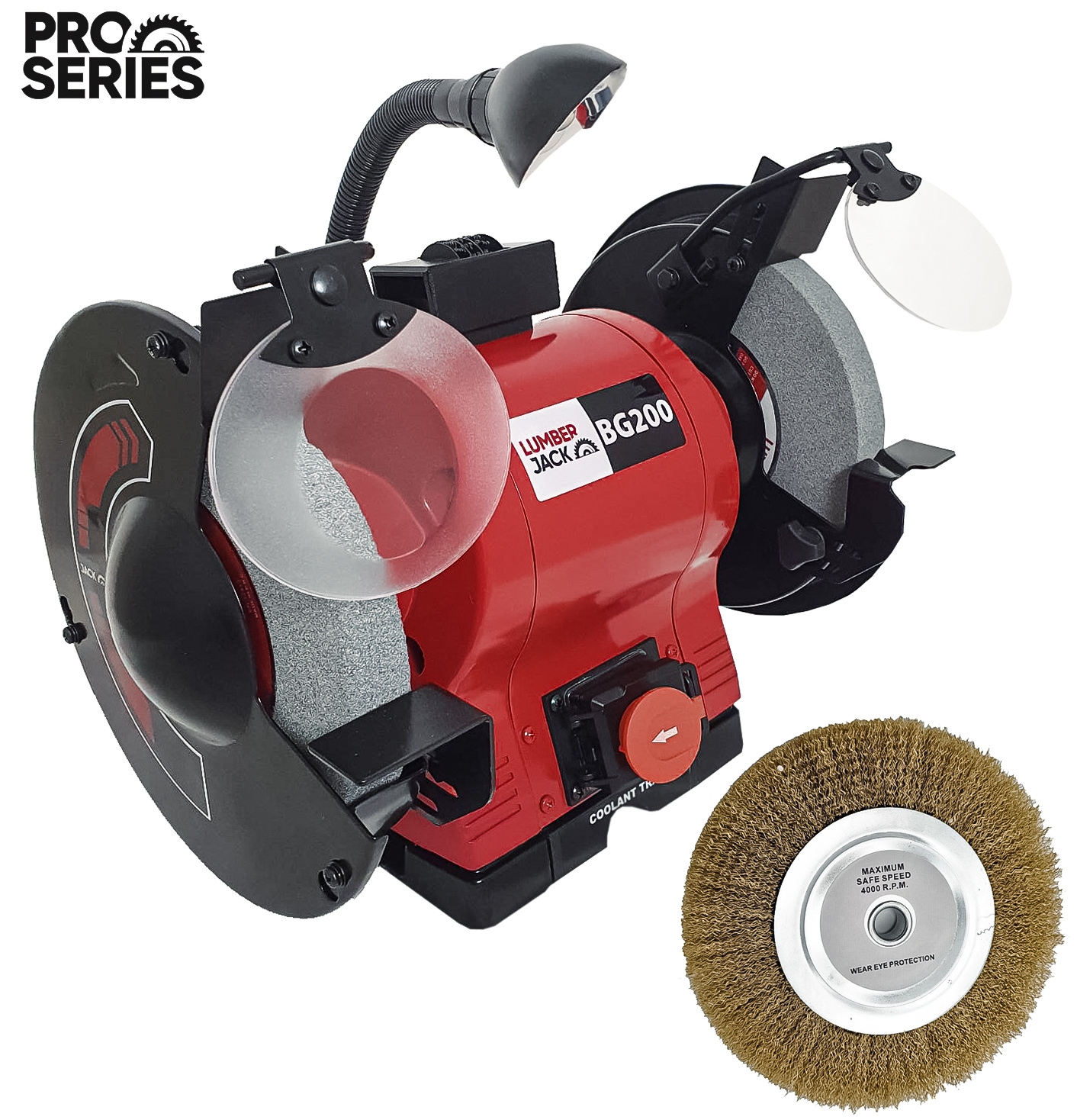 Lumberjack Lumberjack PRO SERIES 8" Bench Top Bench Grinder with LED Light