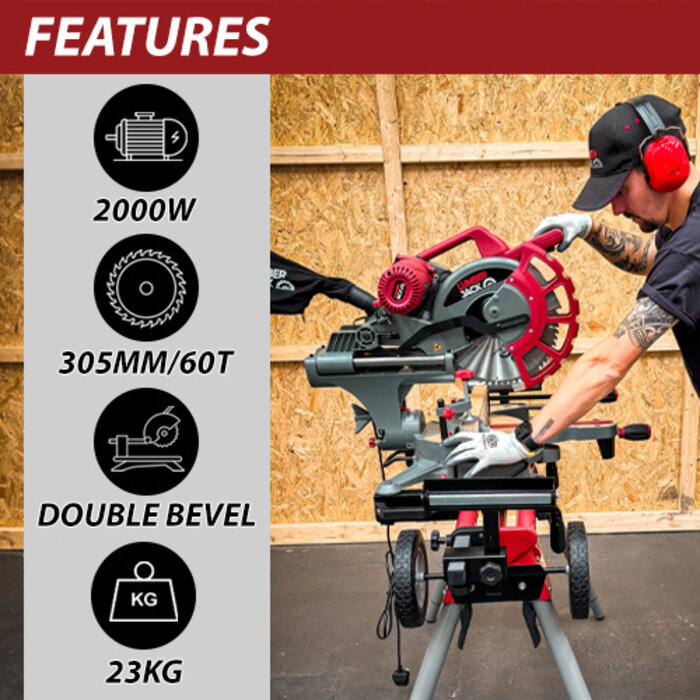Lumberjack Lumberjack SCMS305DB Sliding Compound Double Bevel Mitre Saw