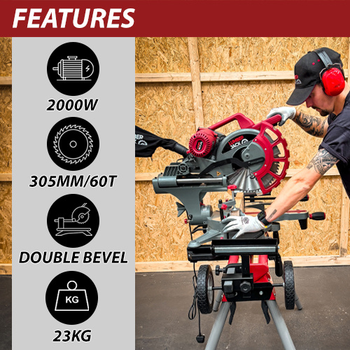 Lumberjack Lumberjack SCMS305DB Sliding Compound Double Bevel Mitre Saw