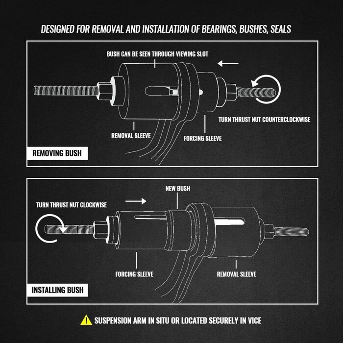 Autojack Universele lager en bussen trek- & persset - PPS22kit