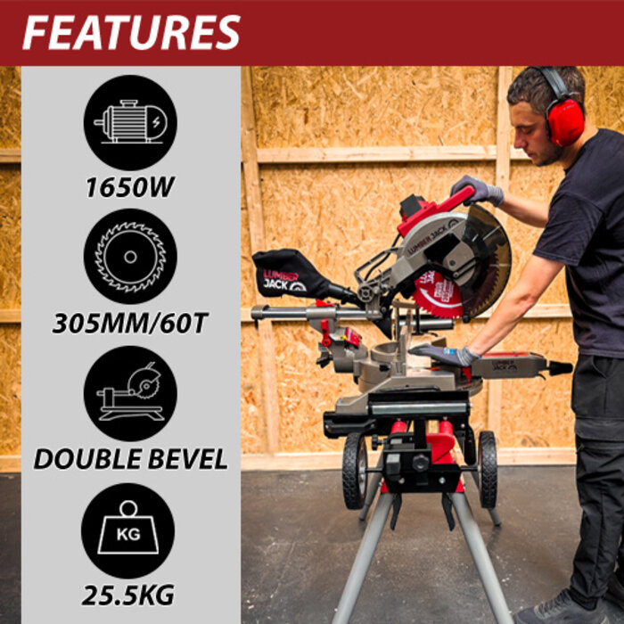 Lumberjack Lumberjack PRO SERIES 12 Inch Double Bevel Mitre Saw