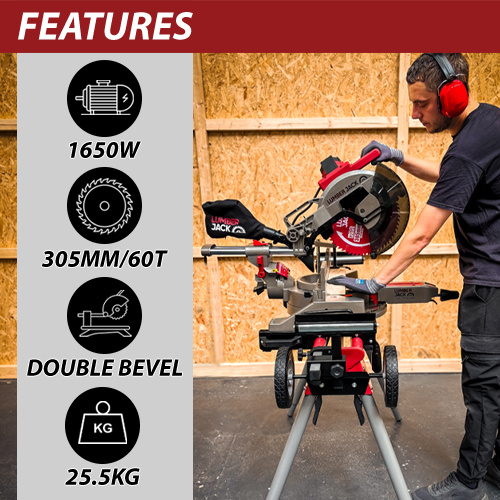 Lumberjack Lumberjack PRO SERIES 12 Inch Double Bevel Mitre Saw