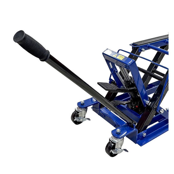 Autojack 400kg Hydraulic Motorcycle Lift, Motorbike Jack Lifting 3 Level Height Adjustable Platform Includes 4 Ratchet Straps