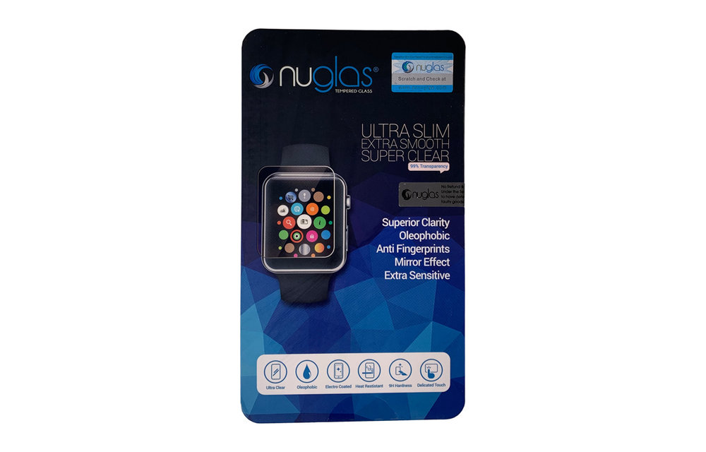 NuGlas: glazen screenprotector (5D - Zwart - single pack) voor Apple watch 4/5/6 - 40 mm