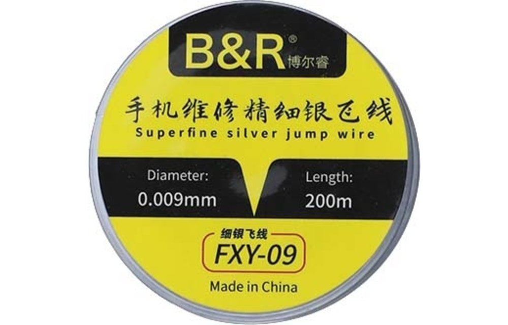 B&R: jumper zilver draad 0.009mm x 200m