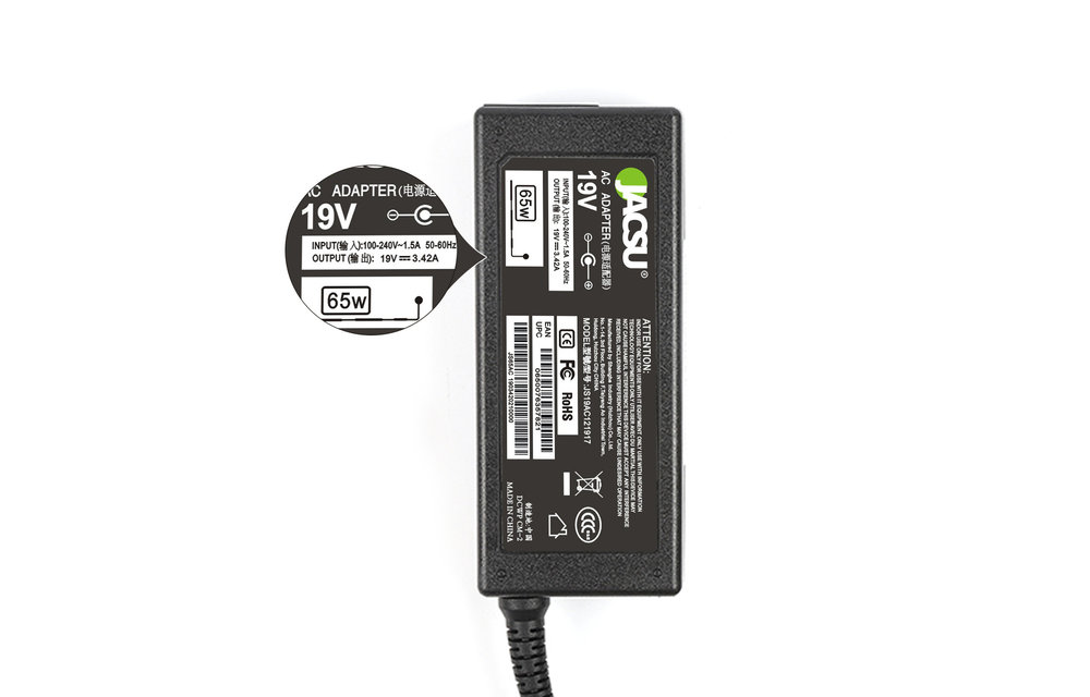 JACSU laptop adapter 19V 3.42A (5.5X2.5) voor ASUS
