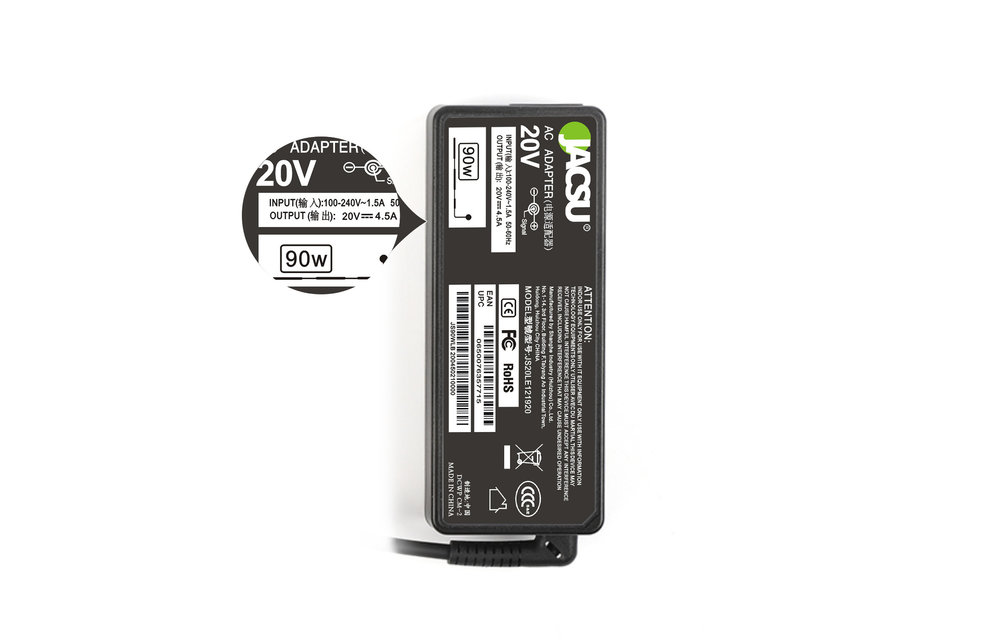 JACSU laptop adapter 20V 4.5A (USB) voor Lenovo