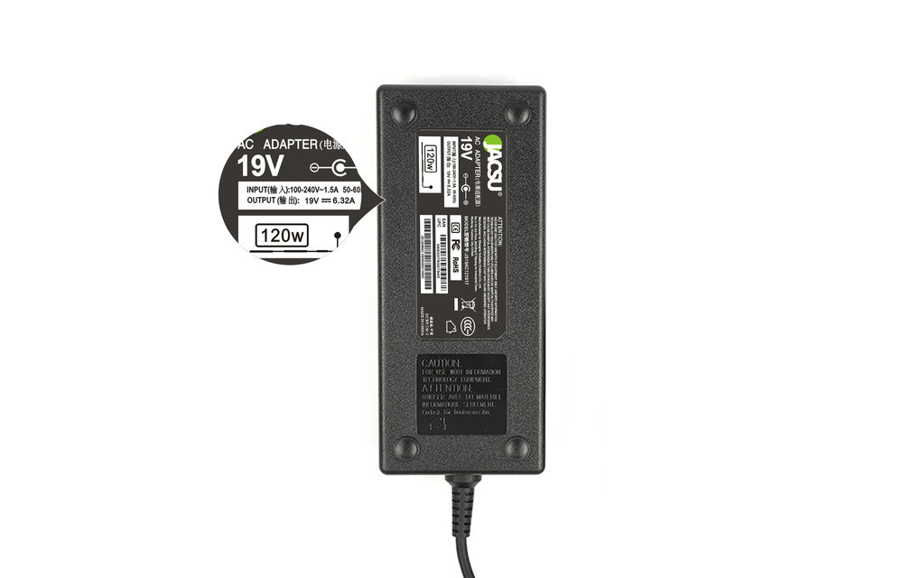 JACSU laptop adapter 19V 6.32A (5.5x1.7) voor ACER