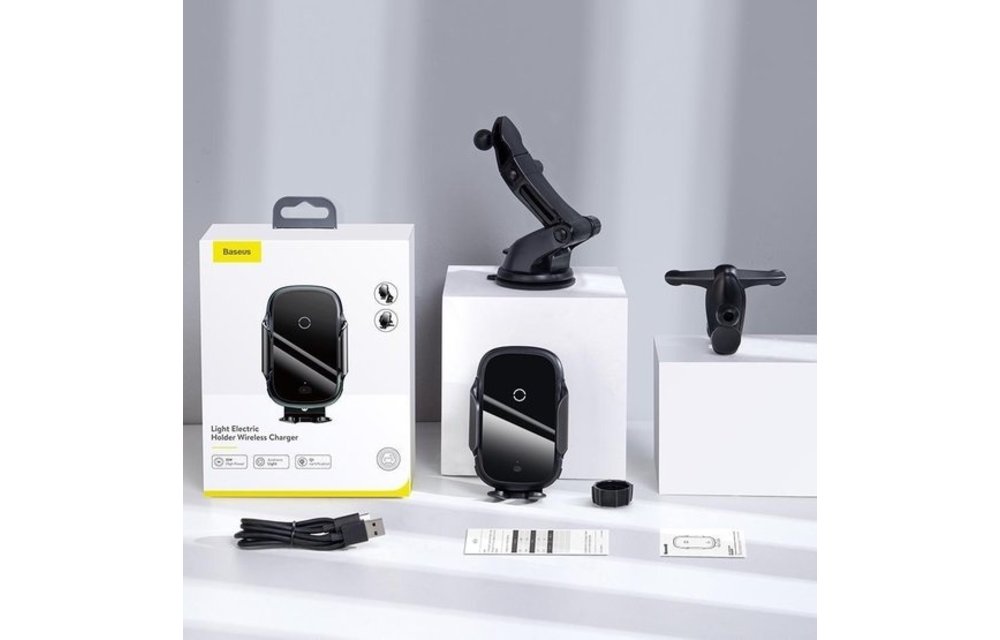 BASEUS: Draadloze Oplader/Autohouder telefoon met Sensor/LED