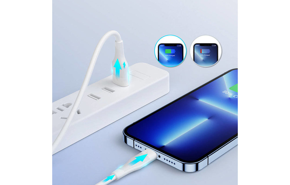 JOYROOM: USB naar LIGHTNING kabel - Wit voor Apple